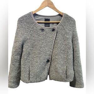 Aritzia Talula Grey Wool+Alpaca Blend Crop Blazer/Jacket size 4